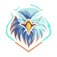 Stylized eagle emblem with a fierce gaze png