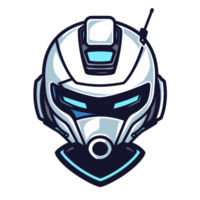 Stylized futuristic robot helmet with antenna png