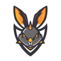 Stylized fox head logo with a fierce expression png