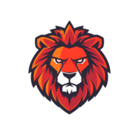 Stylized lion head logo in bold colors png
