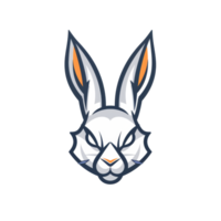 Stylized rabbit mascot with a fierce expression png