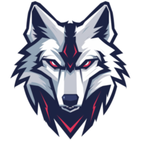 Stylized wolf head with a sharp gaze png