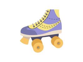 Classic y2k, 90s and 2000s aesthetic. Flat style retro quad roller skates, vintage element. Hand-drawn illustration. Patch, sticker, badge, emblem. vector
