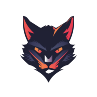 Stylized geometric fox head with a fierce expression png