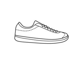 Classic y2k, 90s and 2000s aesthetic. Outline style sneakers, sports shoes, vintage element. Hand-drawn illustration. Patch, sticker, badge, emblem. vector