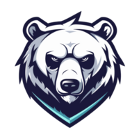 Stylized bear mascot with a fierce expression png