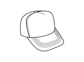 Classic y2k, 90s and 2000s aesthetic. Outline style cap, baseball cap, vintage element. Hand-drawn illustration. Patch, sticker, badge, emblem. vector