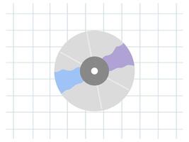 clásico y2k, 90s y 2000 estético. plano estilo retro cd, compacto desct, Clásico elemento. dibujado a mano ilustración en antecedentes de a cuadros cuaderno hoja. parche, pegatina, insignia, emblema. vector