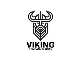 vikingo cabeza logo diseño modelo vector