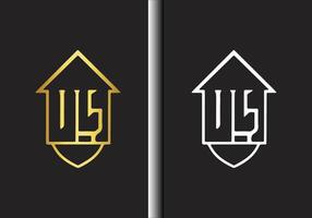 Luxury House Logo Template With Gold Colour vector