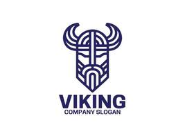 vikingo cabeza logo diseño modelo vector