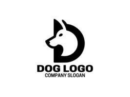 diseño de logotipo de perro letra d vector