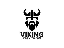 vikingo cabeza logo diseño modelo vector