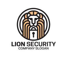 Lion Security Logo Design vector