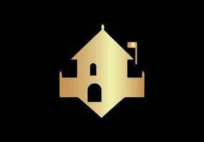 Luxury House Logo Template With Gold Colour vector