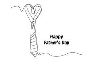 One continuous line drawing of Happy father's day. Doodle illustration in simple linear style. vector