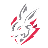 Fierce rabbit mascot with a sharp design png