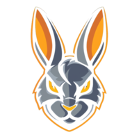 Intense rabbit mascot with a sleek design png