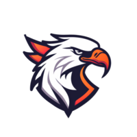 intenso águila mascota con un ardiente mirada png