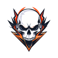 Stylized skull emblem with sharp accents png