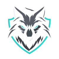 Fierce wolf emblem with a modern twist png