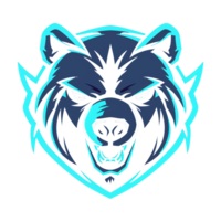 Intense blue bear esports logo png