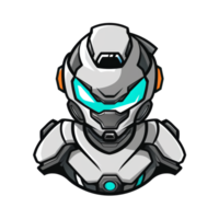 Futuristic warrior with high tech helmet png