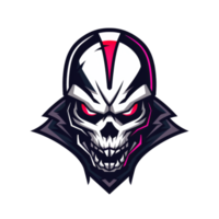 Fierce skull with a helmet ready for digital battle png