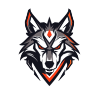 féroce Loup esports logo avec une ardent regard png
