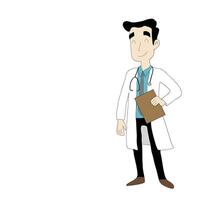 doctor with stethoscope on white background. vector
