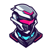 Futuristic helmet design with vibrant highlights png