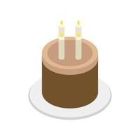 Isometric cake on white background vector