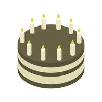 Isometric cake on white background vector