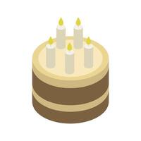 Isometric cake on white background vector