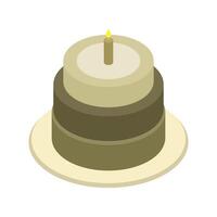 Isometric cake on white background vector