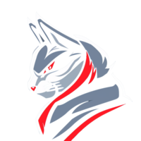 Fierce wolf mascot with a sharp gaze png