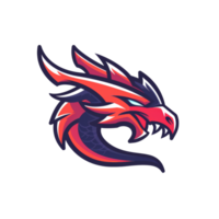 Fierce red and blue dragon illustration symbol of power and fantasy png