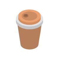 Isometric coffee cup on white background vector