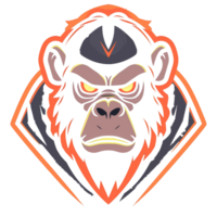 Fierce monkey avatar with glowing eyes png