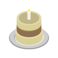 Isometric cake on white background vector