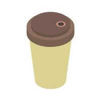 Isometric coffee cup on white background vector
