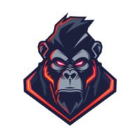 Gritty gorilla mascot with a fierce glare png