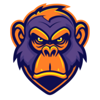 Intense cartoon monkey with a fierce gaze png