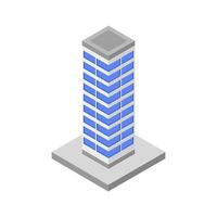 Illustrated isometric skyscraper vector