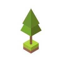 Isometric tree on white background vector