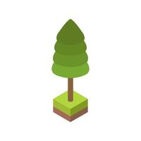 Isometric tree on white background vector