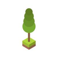 Isometric tree on white background vector