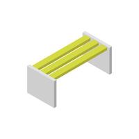 Isometric bench on white background vector