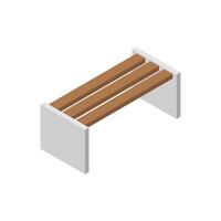 Isometric bench on white background vector