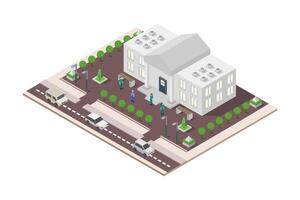 Illustrated isometric government vector